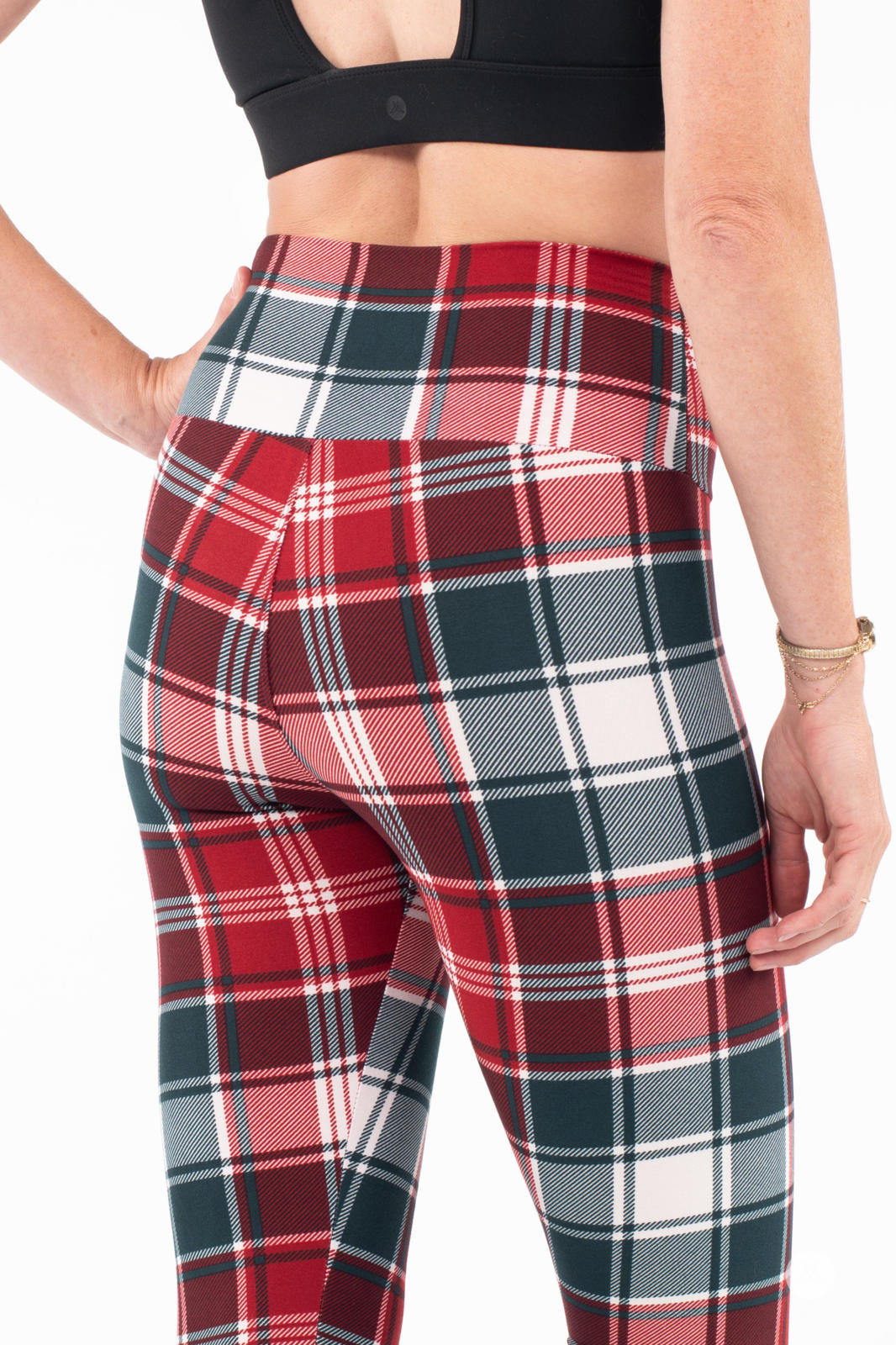 Merry Tartan High-Waisted Leggings