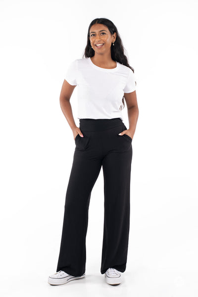 High-Waist Wide Leg Pants - Classic Black Essentials