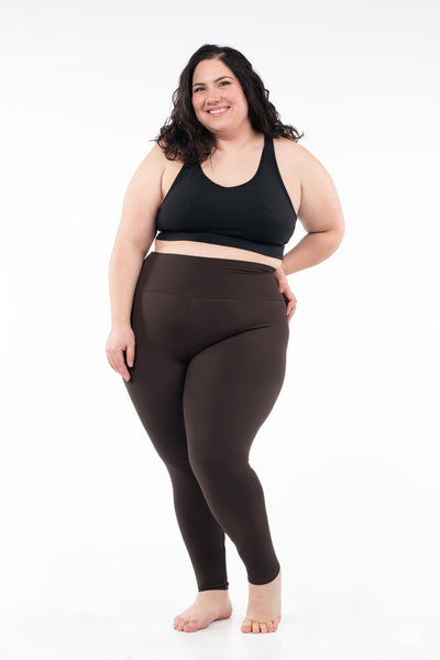 Espresso High-Waisted Leggings – Cozy Neutral Staple | SweetLegs