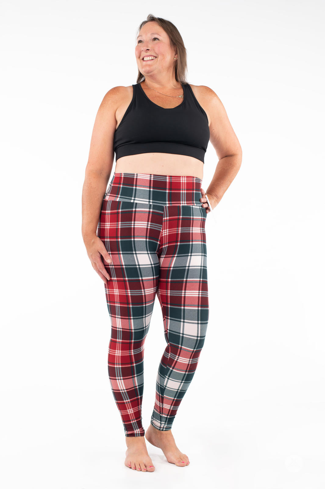 Merry Tartan High-Waisted Leggings