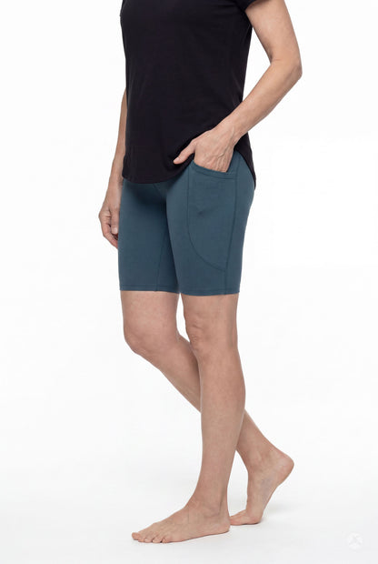 Deep Teal Pocket Biker Shorts