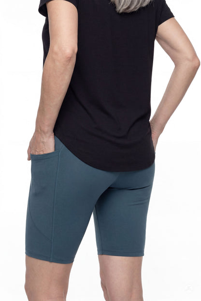 Deep Teal Pocket Biker Shorts