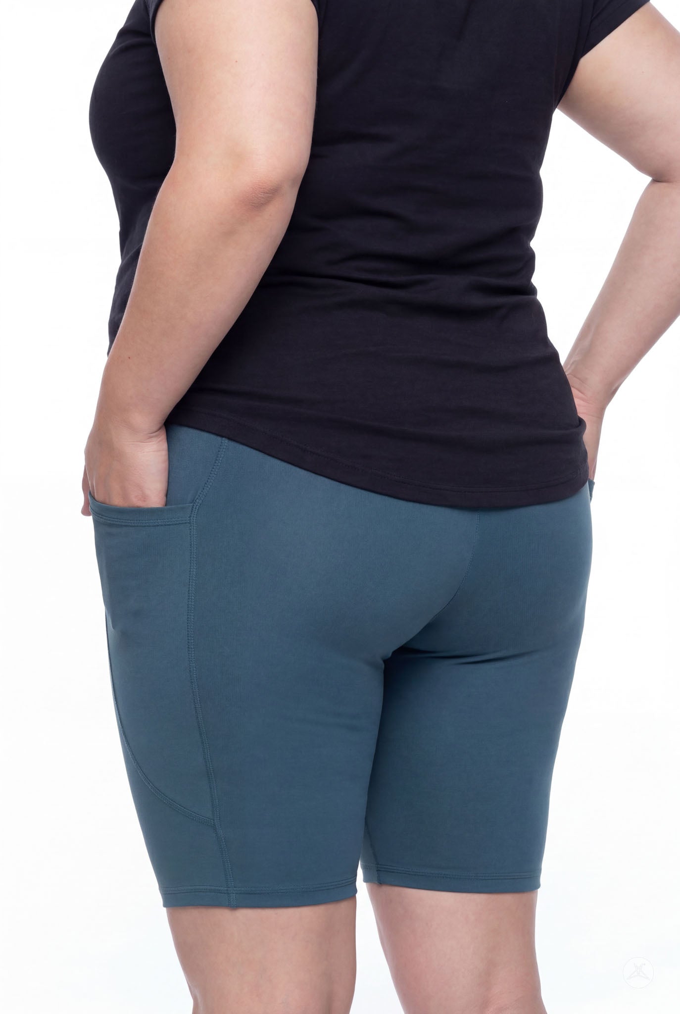 Deep Teal Pocket Biker Shorts