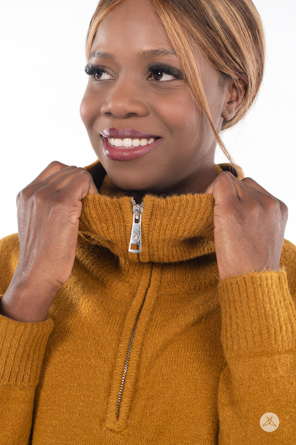 Lil Legs Knit Crewneck Sweater Three Quarter Sleeve - White main image 1