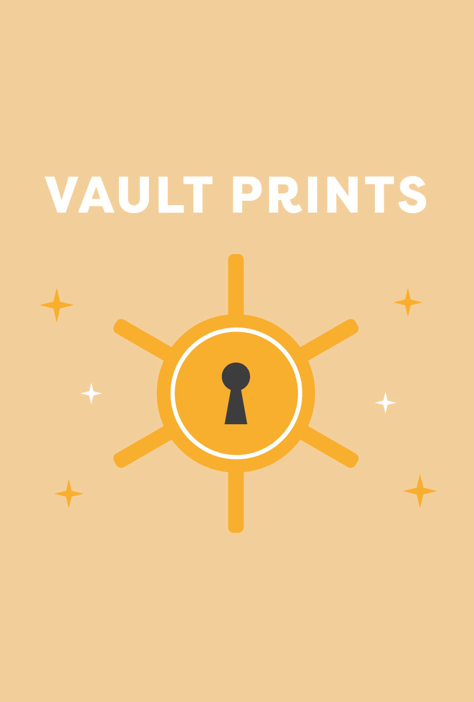 SweetLegs Vault - Kids logo featuring a stylized safe dial with keyhole and stars on warm beige background
