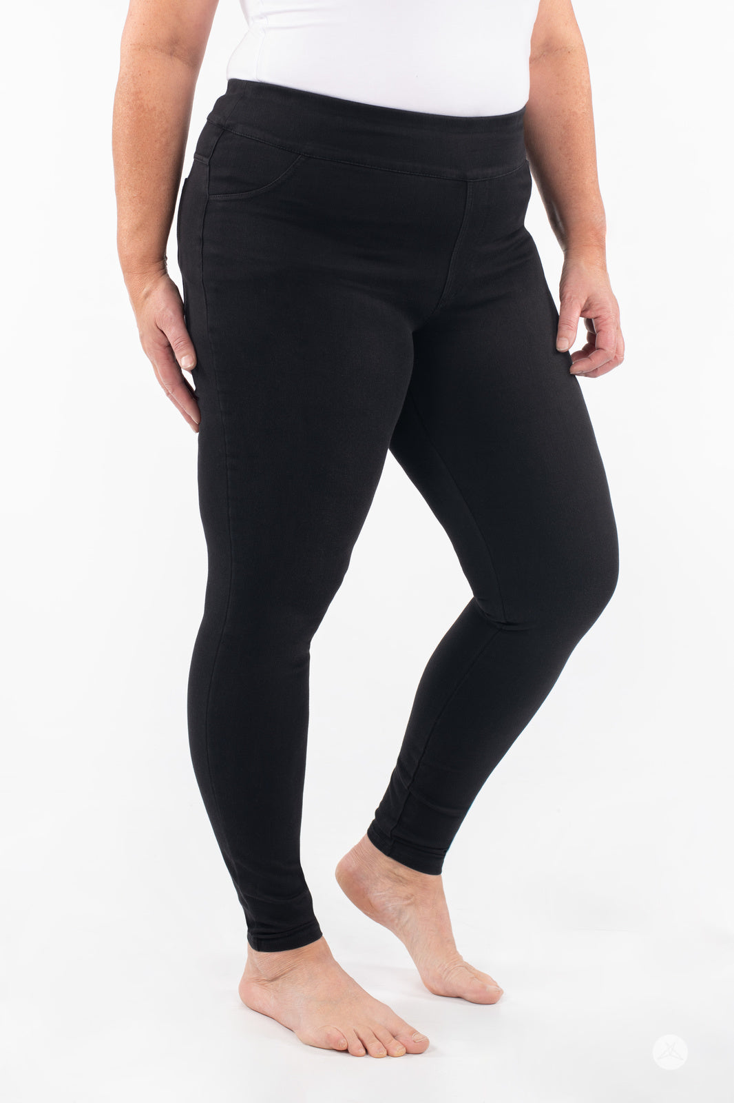 Denim High-Waisted Pocket Leggings