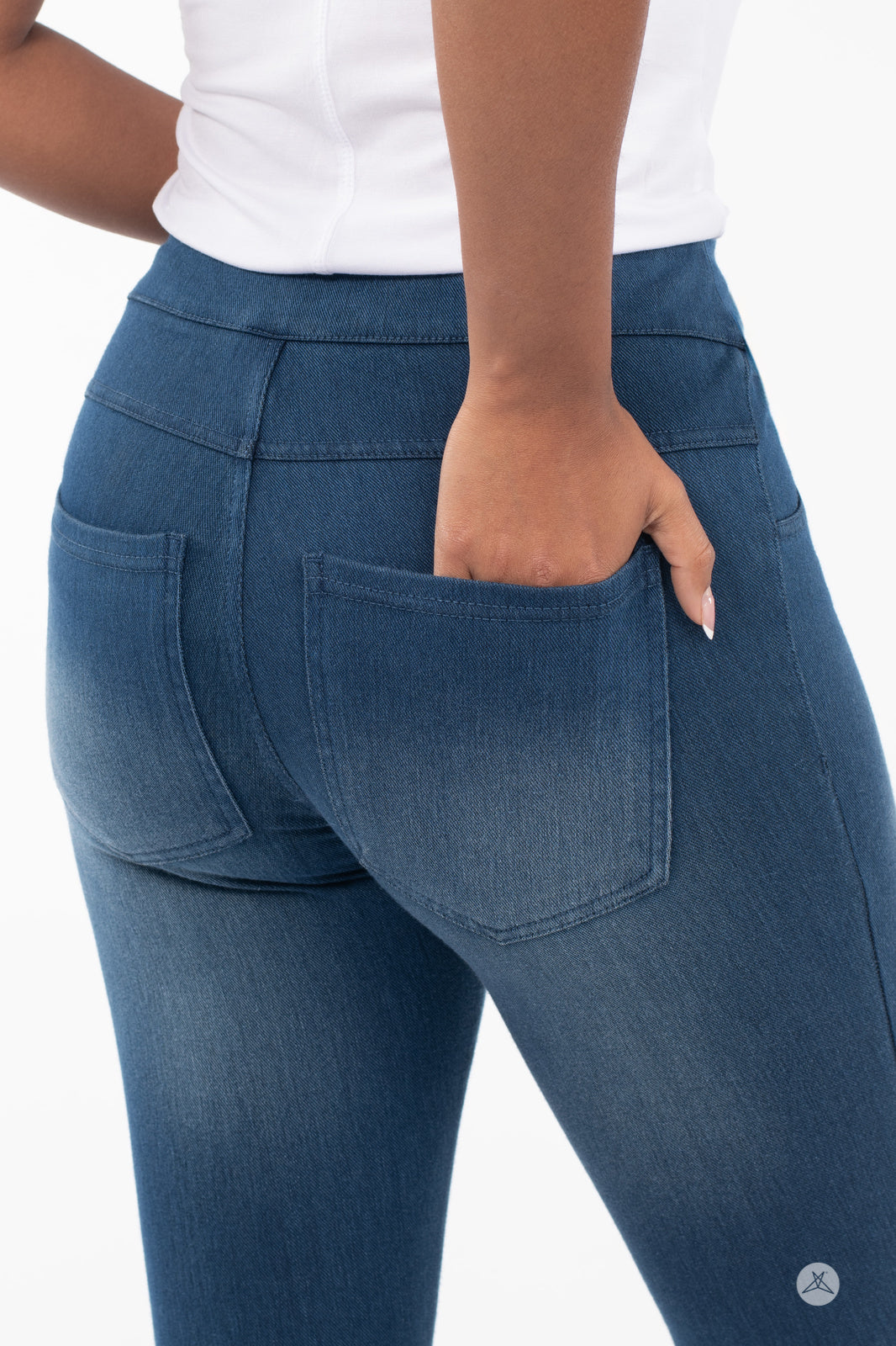 Denim High-Waisted Pocket Leggings