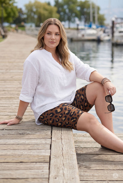 Mocha Spots Biker Shorts