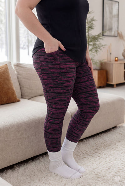 Berry Opal Pocket Leggings - Pocket Leggings + Crops
