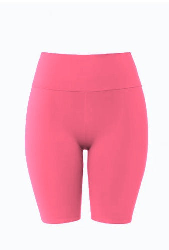 Solid High-Waisted Biker Shorts