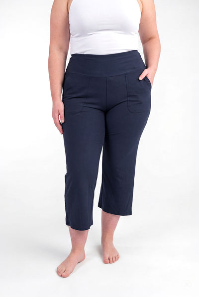 High-Waist Wide Leg Crops - 