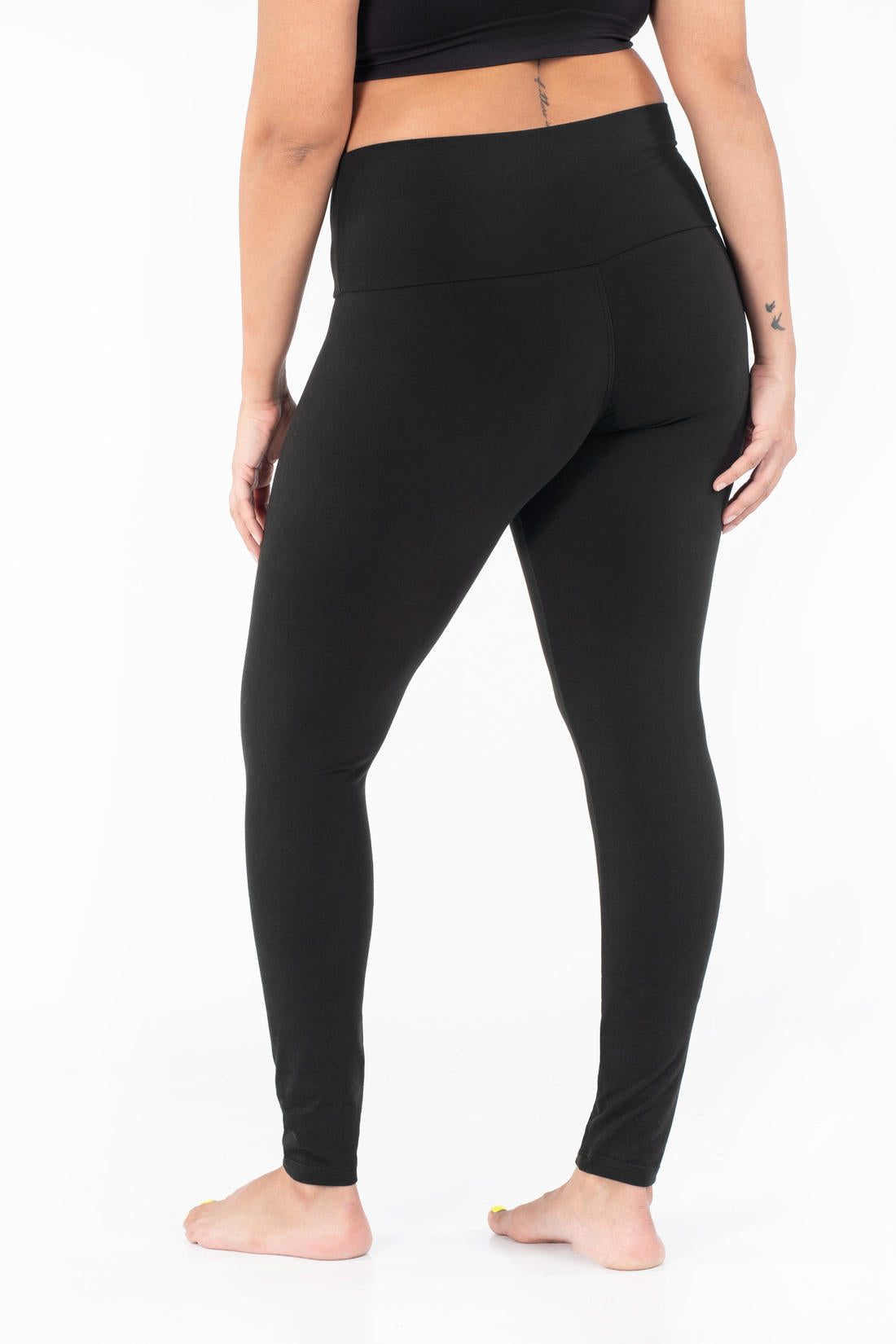 Black Wide Waistband Leggings