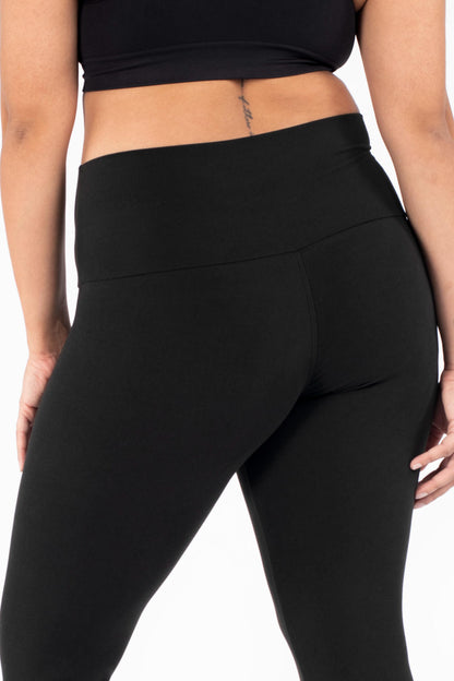 Black Wide Waistband Leggings
