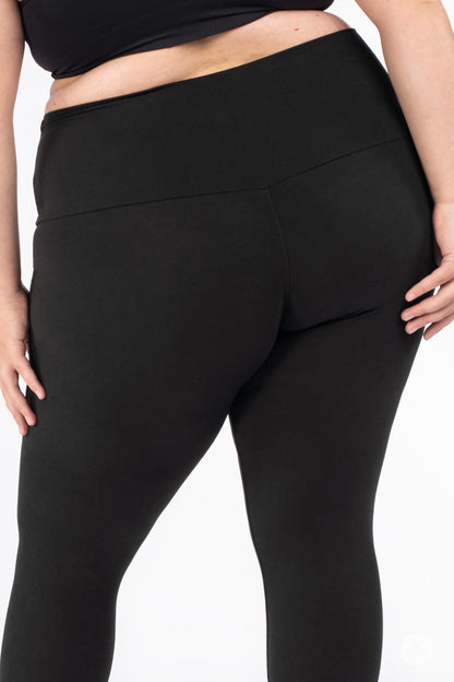 Black Wide Waistband Leggings