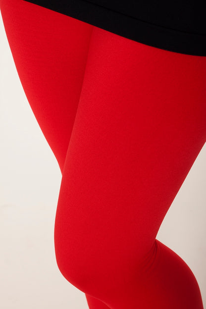 Lipstick Red Fleece leggings - SweetLegs