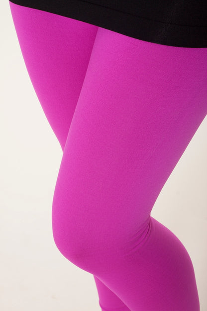 Fuschia Fleece leggings - SweetLegs
