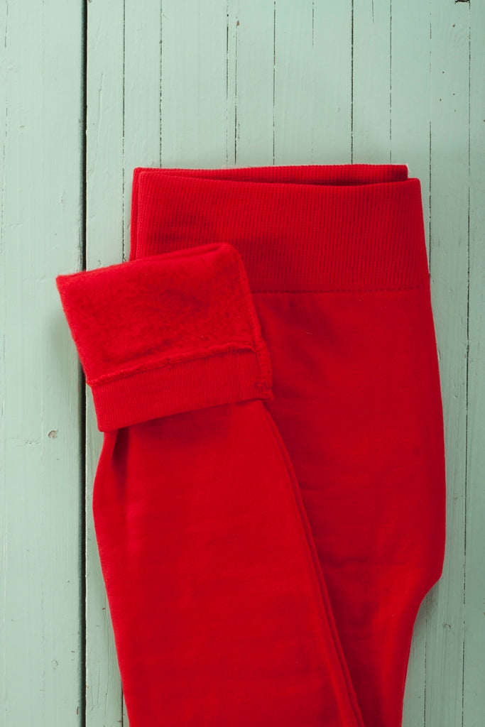 Ruby Red Kids Fleece leggings - SweetLegs