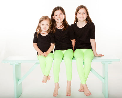 Electric Green Kids Fleece leggings - SweetLegs