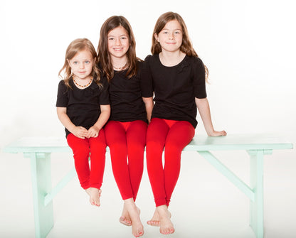 Ruby Red Kids Fleece leggings - SweetLegs