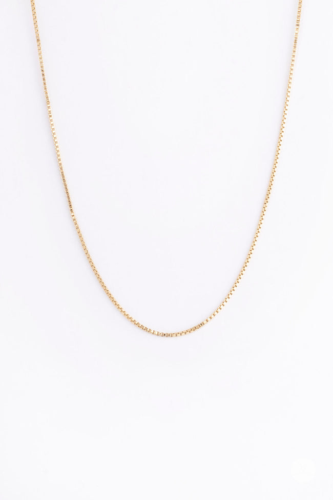 Luxe Gold Box Chain Necklace