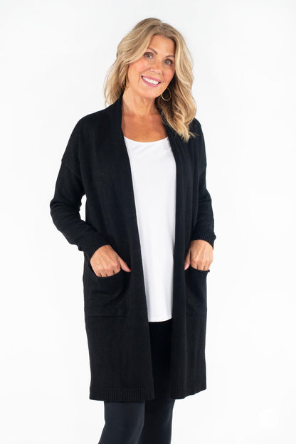 Ultra Soft Open Cardigan Black